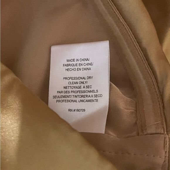 Aiifos Beatriz Silk Top Crop Size Medium Gold Puff Sleeves Revolve - Picture 6 of 7